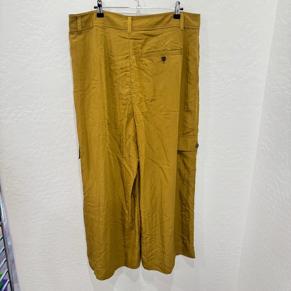 NWT Madewell Wide Leg Pants Womens 16P Mustard Gold Cropped Utility - Picture 5 of 10
